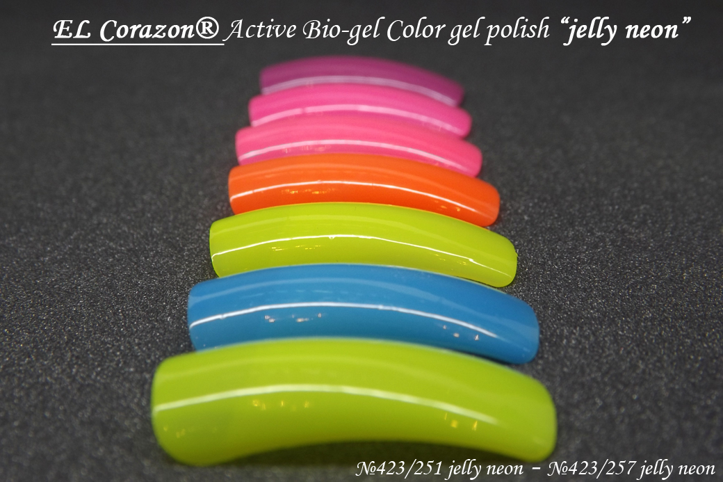 EL Corazon Active Bio-gel Color gel polish Jelly neon 423/251, 423/252, 423/253, 423/254, 423/255, 423/256, 423/257, el corazon 423