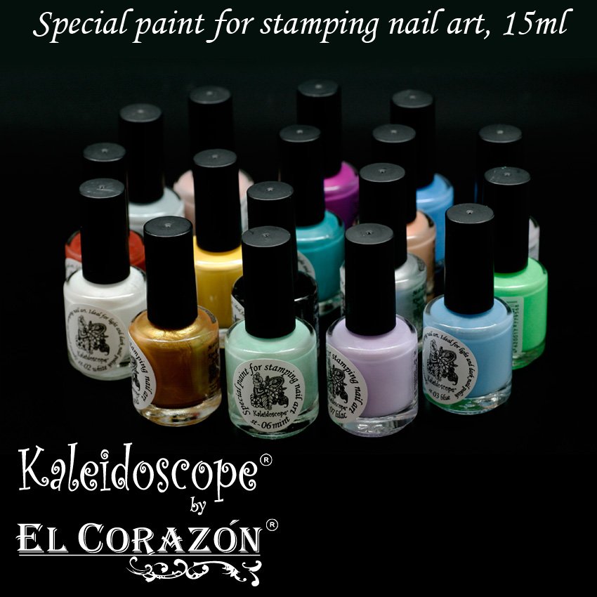 Kaleidoscope EL Corazon Special paint for stamping nail art,      ,   