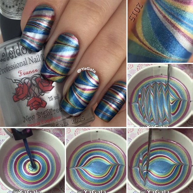  ,     ,   ,       , Water Marble manicure