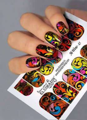 EL Corazon слайдер-дизайны для ногтей Wow-45, купить слайдеры для ногтей осень 2017, осенние слайдер дизайны для ногтей